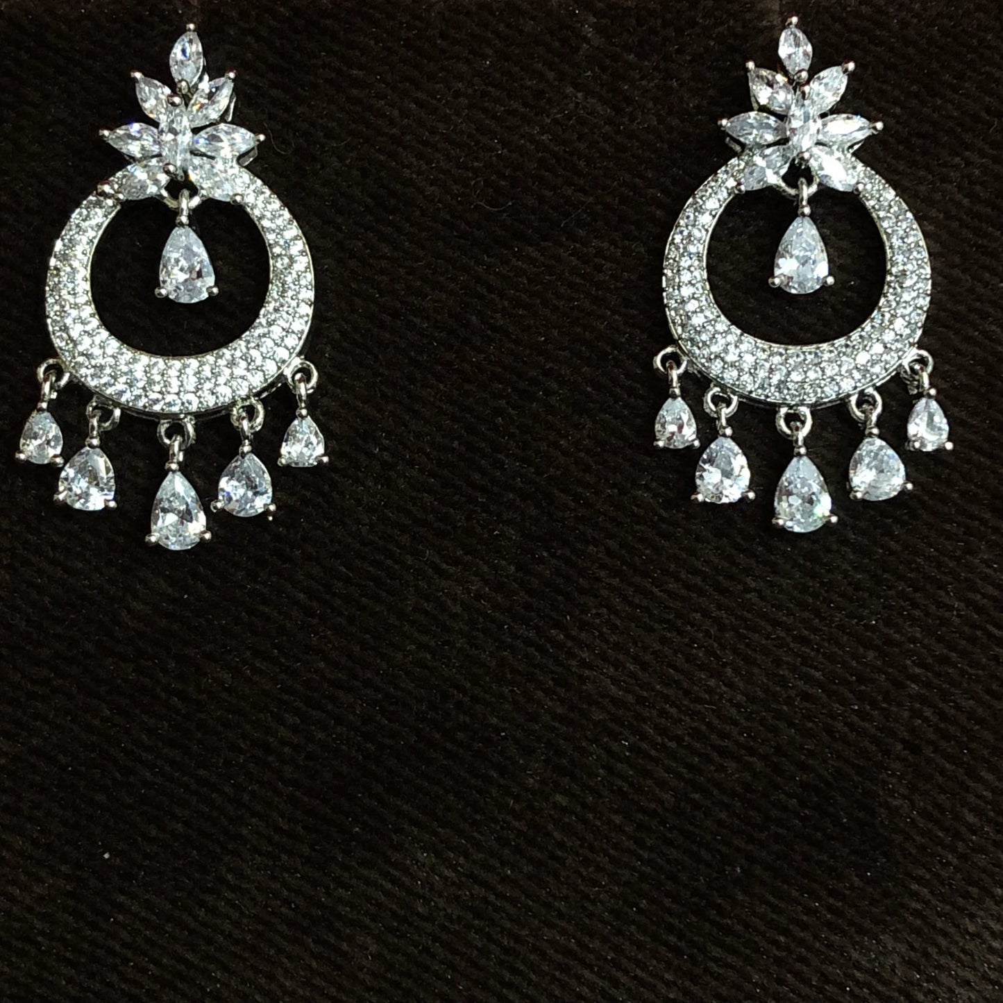 Floral Chand Zircon Earrings
