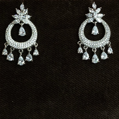 Floral Chand Zircon Earrings