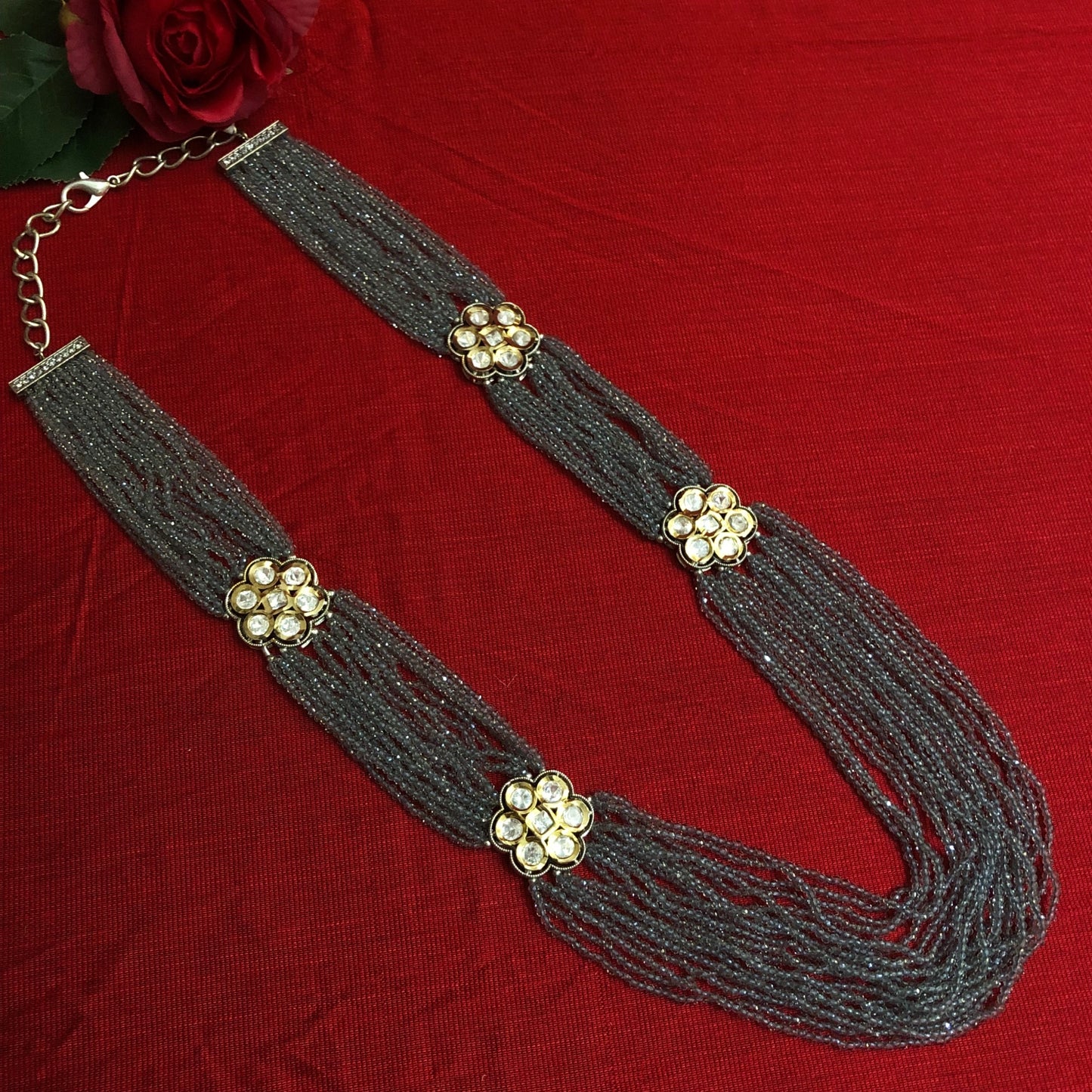 Floral Radiance Stone Bead Mala