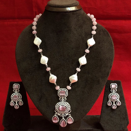 Blush Radiance Zircon Necklace Set