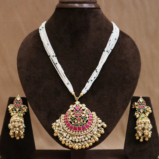 Meherbaan Jadau Antique Bridal Necklace Set