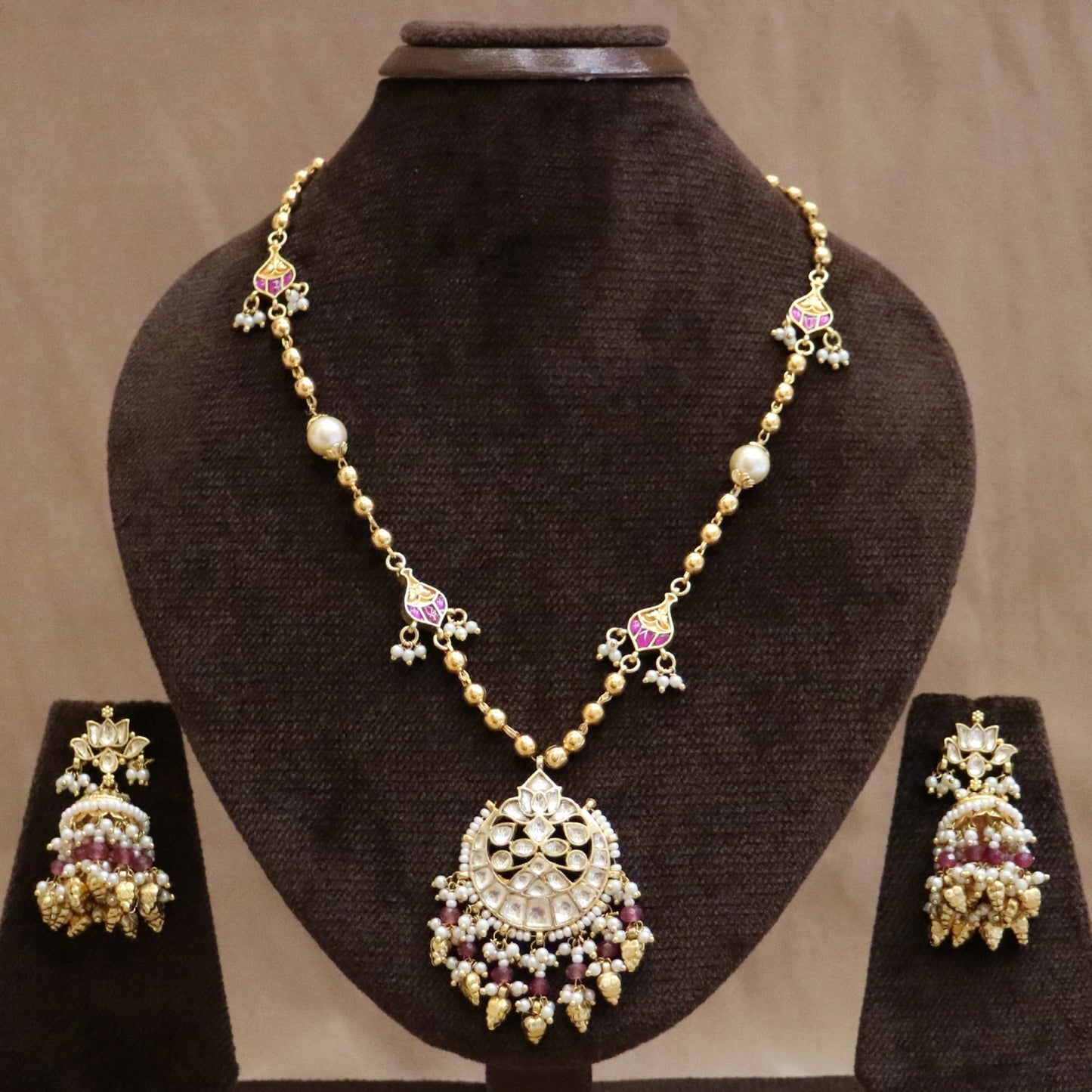 Mayur Gulaab Jadau Necklace Set