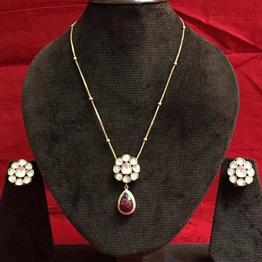 Phoolzari Mehraab Jadau Pendant Set