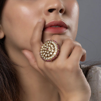 Royal Kundan Oversized Cocktail Ring