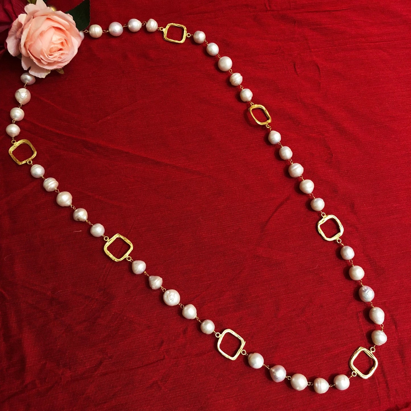 Ivory Rhythm Pearl Link Everyday Necklace