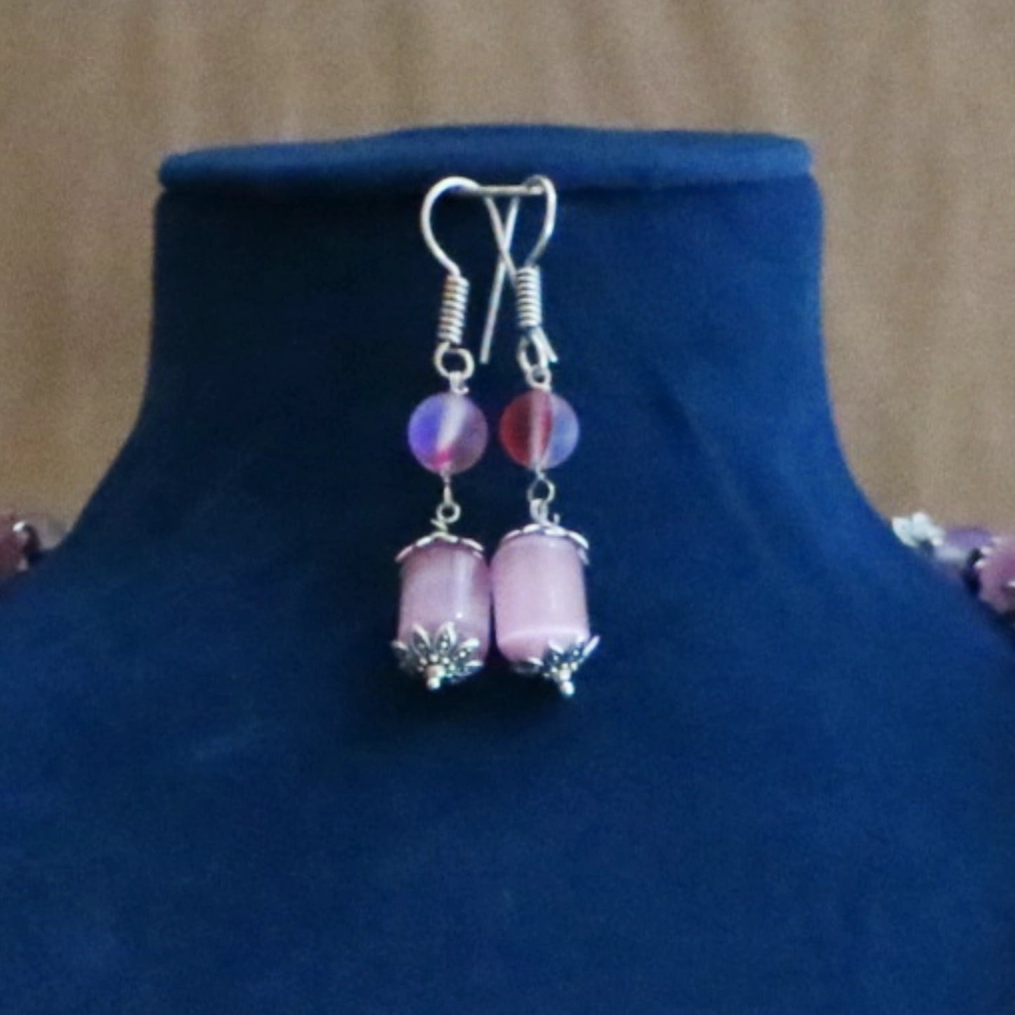 Grey Symphony Agate Beaded Necklace Set