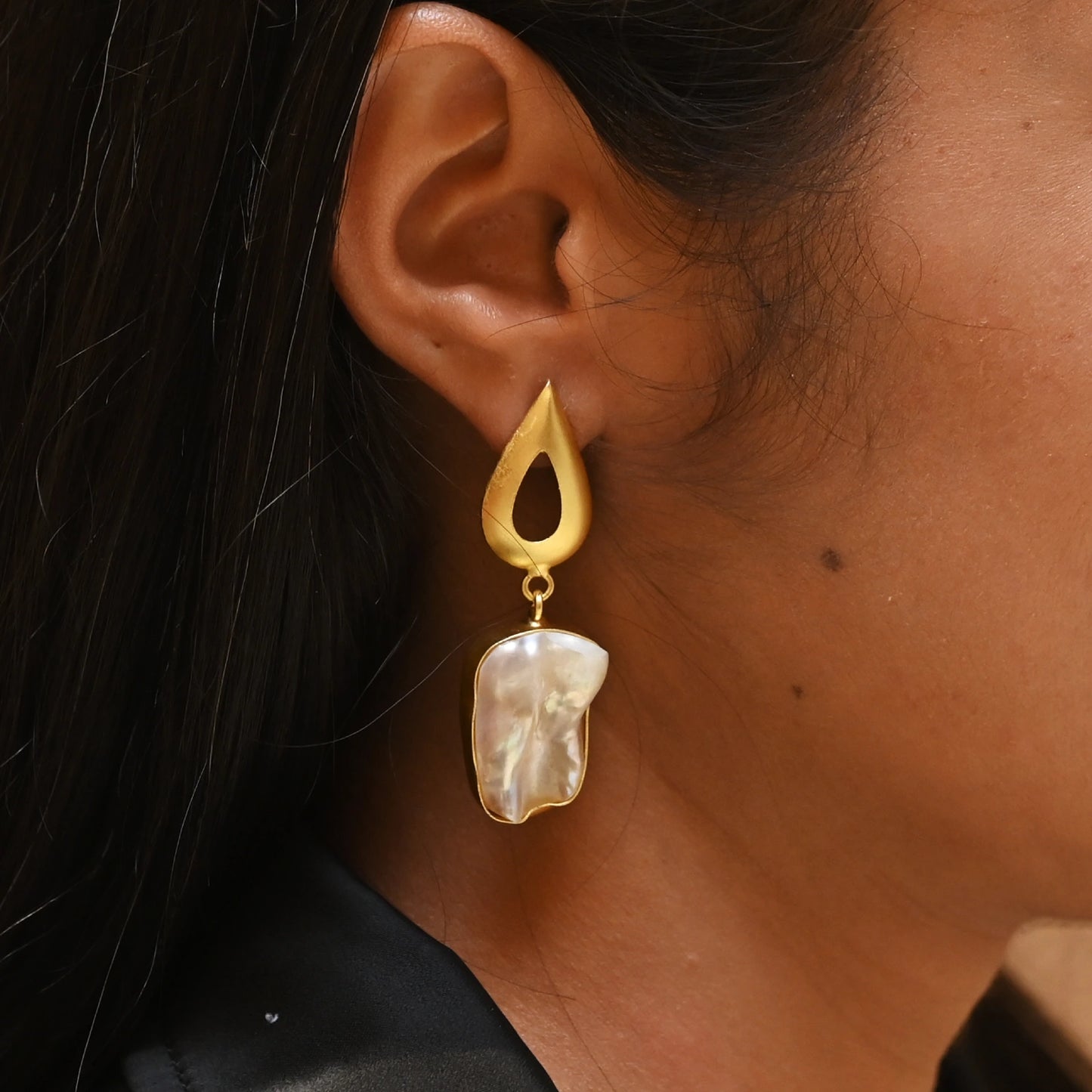 Baroque Pearl Teardrop Statement Earrings