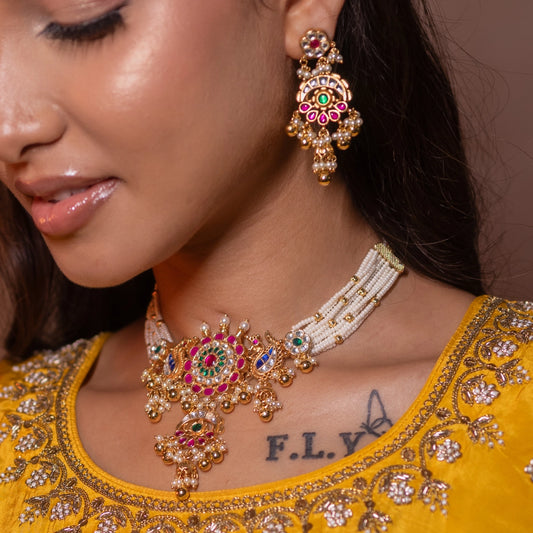 Gulnaar Mehraab Jadau Bridal Necklace Set