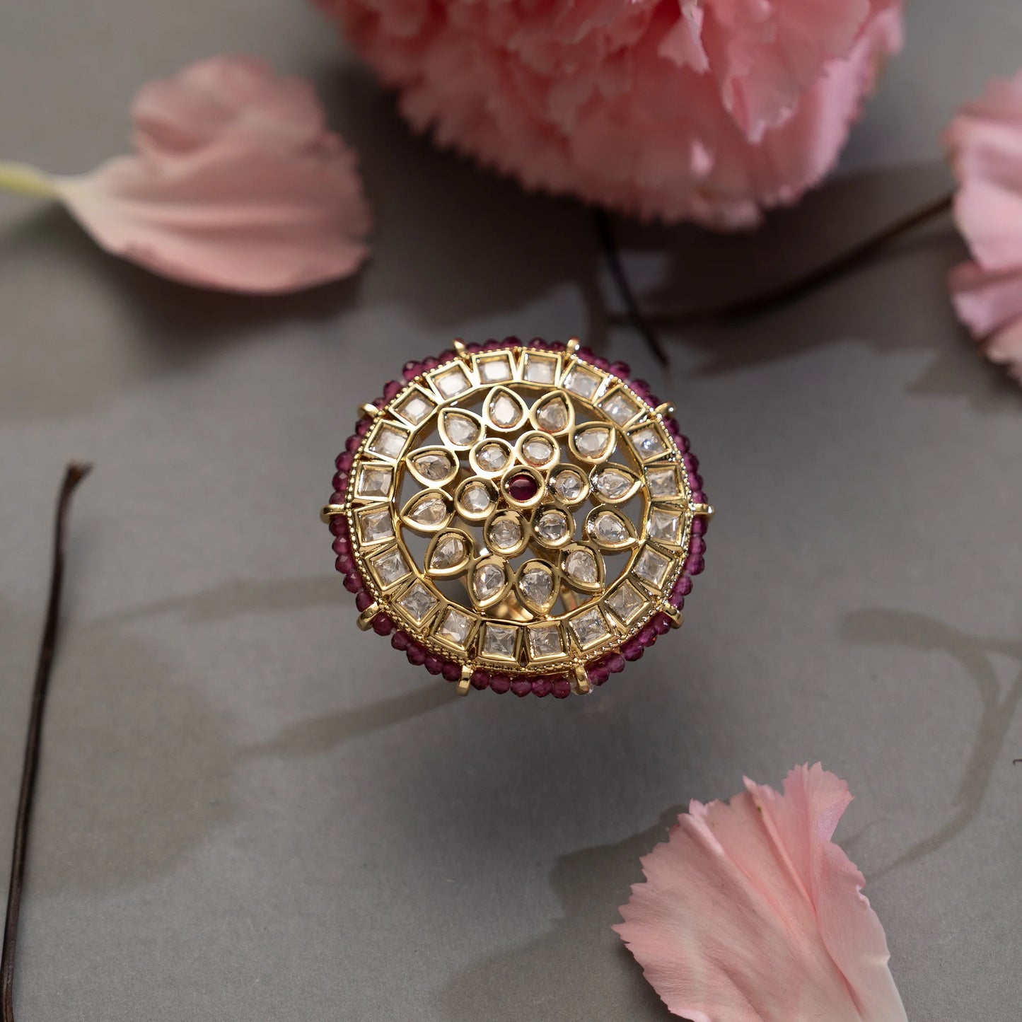 Royal Kundan Oversized Cocktail Ring