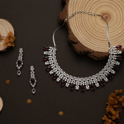 Ruby Elegance American Diamond Set