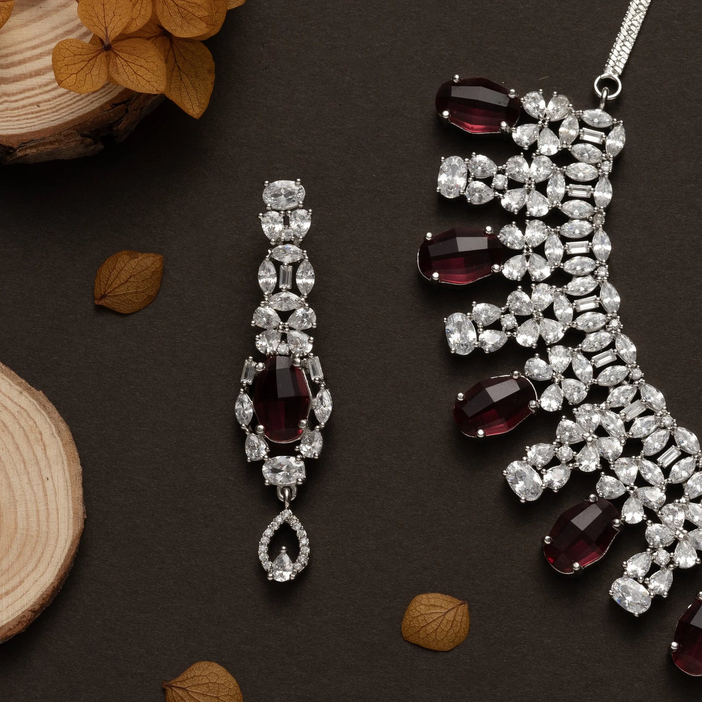 Ruby Elegance American Diamond Set