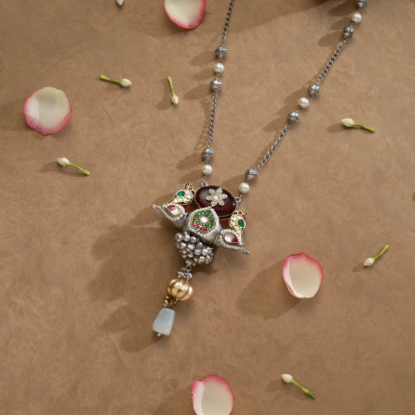 Oxidized Silver Mordern Pendant Necklace