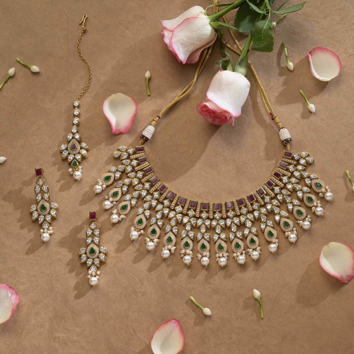 Royal Kundan Jadau Set with Maang Tikka