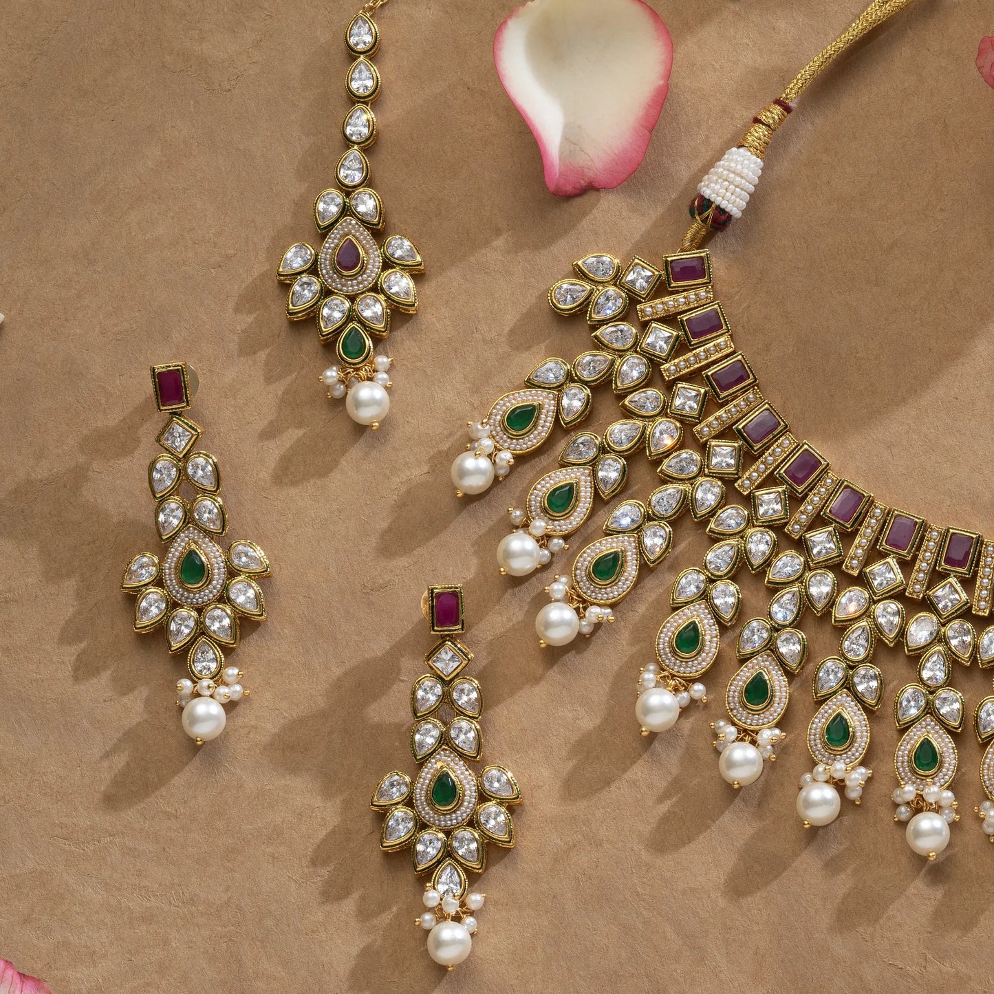 Royal Kundan Jadau Set with Maang Tikka