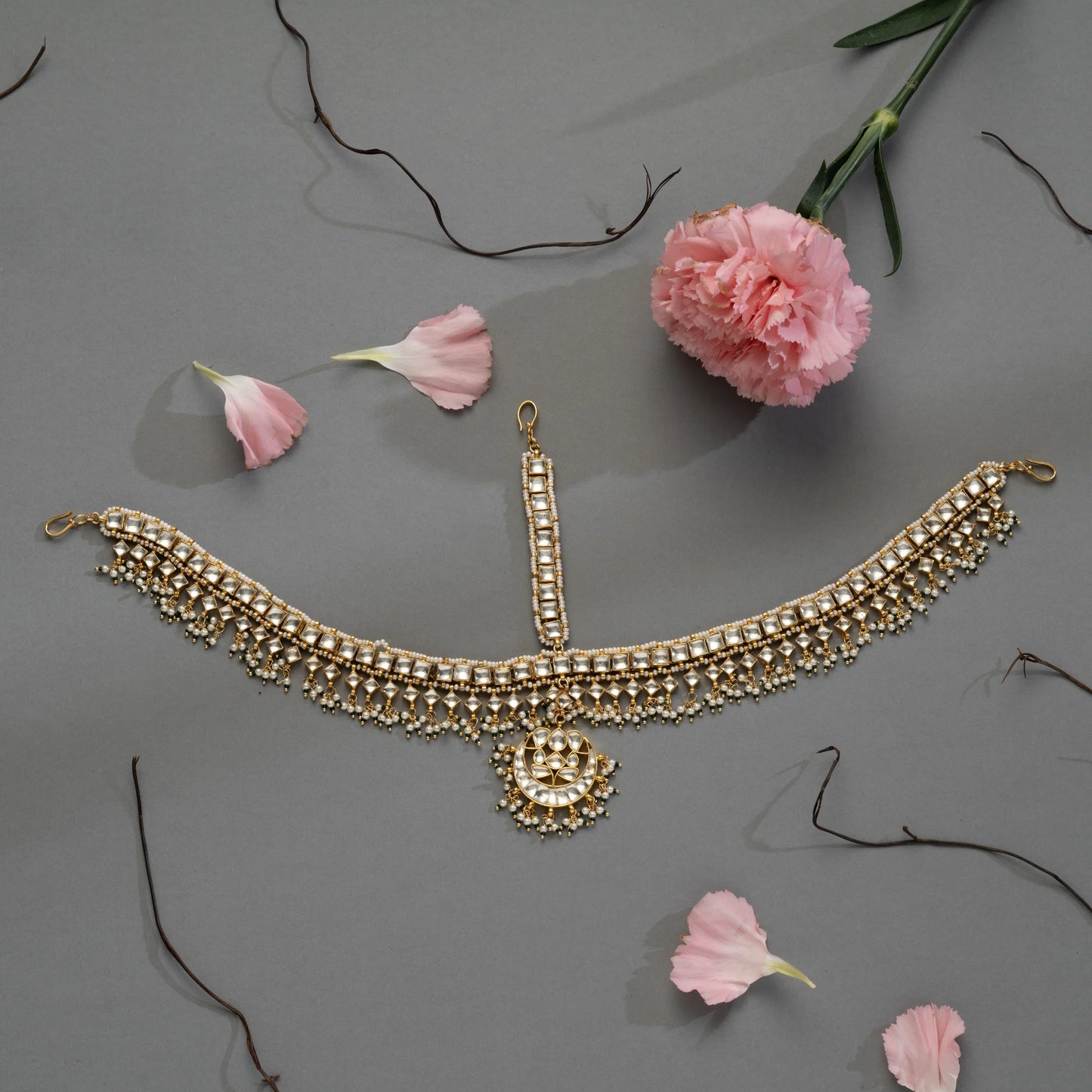 Royal Kundan & Pearl Bridal Matha Patti