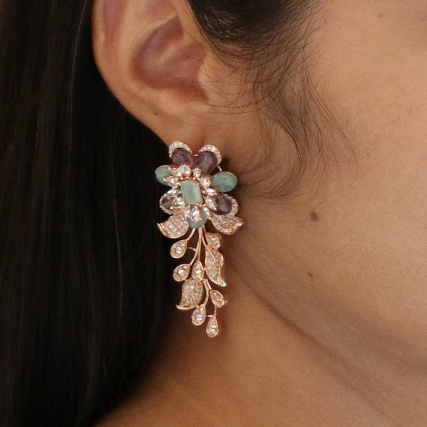 Hummingbird Garden Jadau Necklace Set