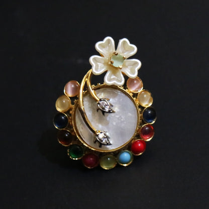 Celestial Bloom Navratna-Inspired Ring