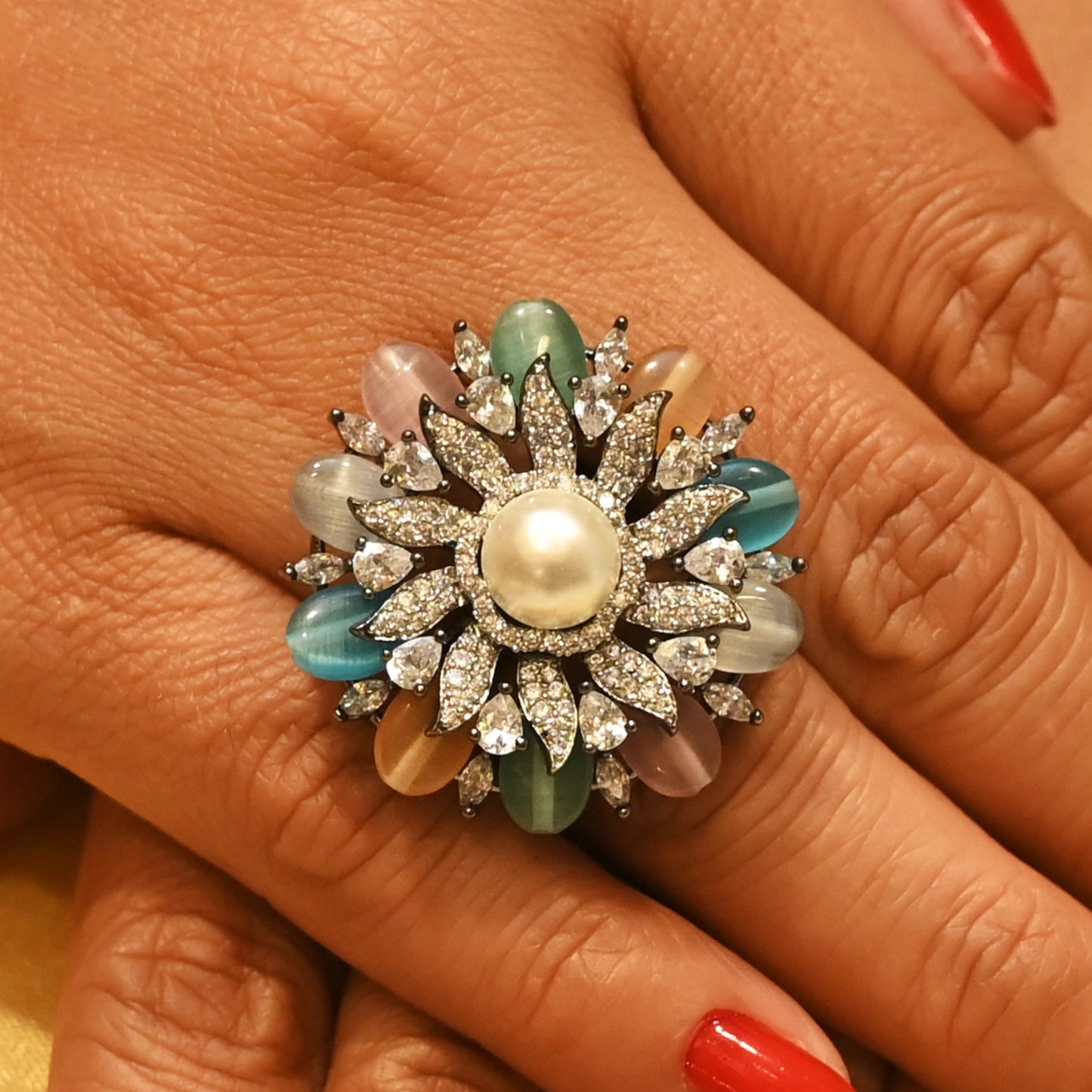 Pastel Garden Pearl Bloom Ring