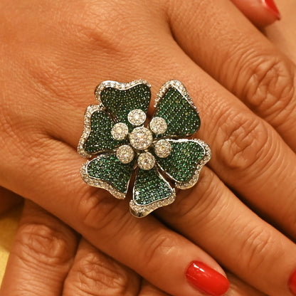 Grand Zircon Flower Ring
