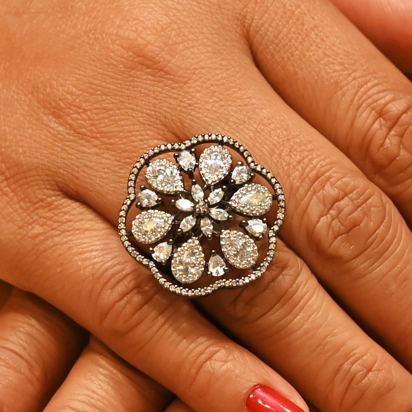 Lia Sophia Flower Zircon Ring