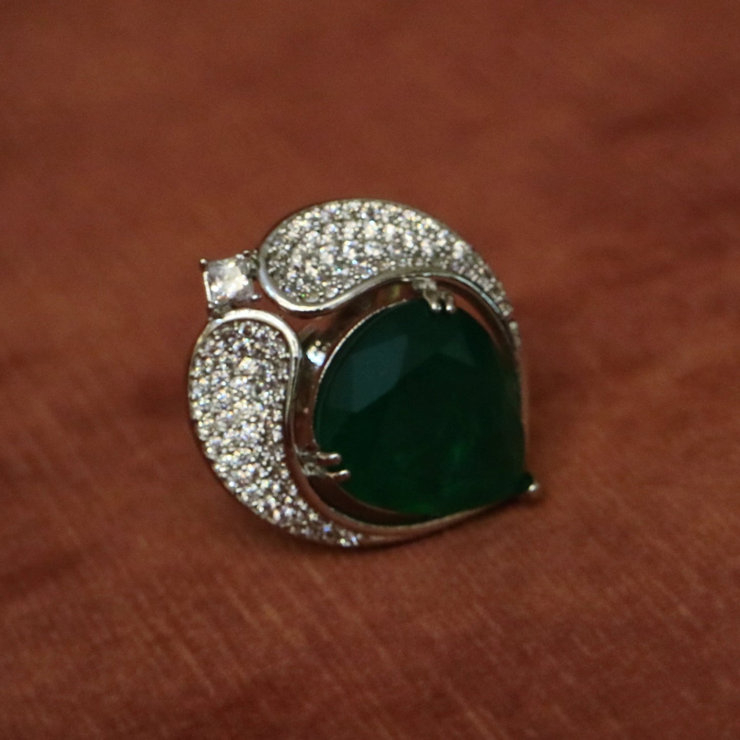 Bold Zircon & Pave Abstract Ring