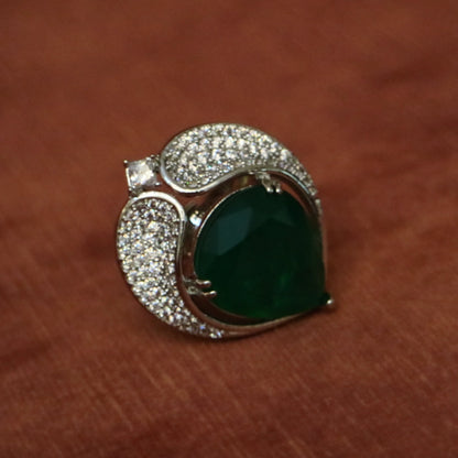 Bold Zircon & Pave Abstract Ring