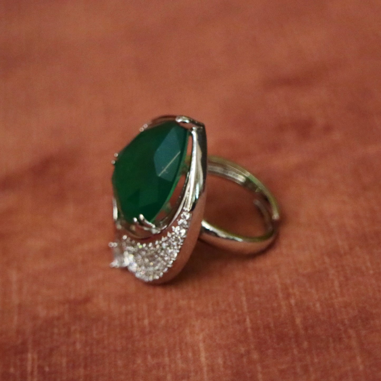 Bold Zircon & Pave Abstract Ring